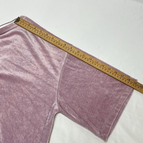 Maglietta oversize We The Free People Valerie velluto top medio viola boxy velluto - Foto 6 di 10