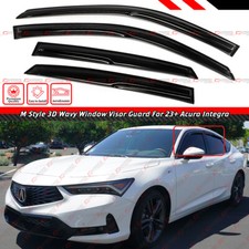 For 04-08 Acura TL JDM Mugen Style 3D Wavy Black Tinted Window Visor Vent