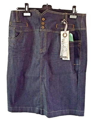 Bandolera Women's Stretch Denim  Skirt Calf Length Pencil Skit Size 18  BNWT