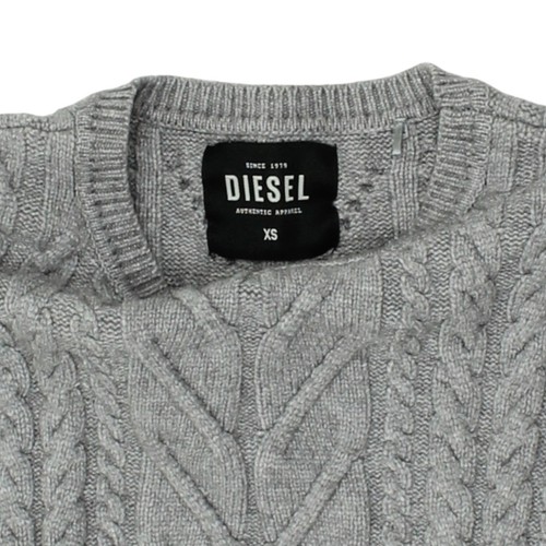 Jersey tejido con cable gris Diesel para mujer | Suéter de diseñador de gama alta vintage de colección - Imagen 3 de 3