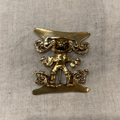 Vintage ALVA museum reproduction pin brooch Inca Aztec