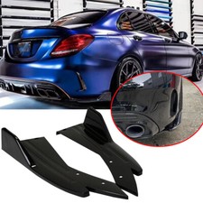 For Mercedes Benz C Glossy Black 2pcs Rear Bumper Diffuser Splitter Canards For Mercedes Benz C Glossy Black 2pcs Rear Bumper Diffuser Splitter Canards