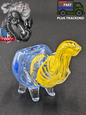 3'' Elephant Tobacco Smoking Glass Bowl Pipe 05