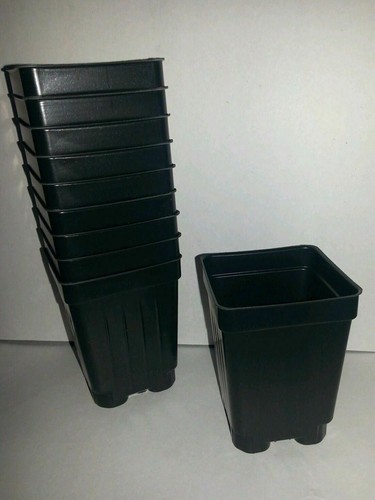 2.5 inch SQUARE BLACK NURSERY POTS - SET OF 50 - plastic flower - Picture 2 of 5