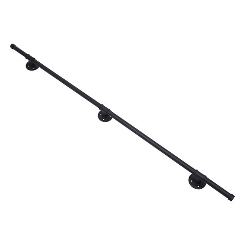5 FT Iron Handrail for Steps Stair Railing Hand Rail Kit Black Outdoor Indoor - Picture 8 of 12