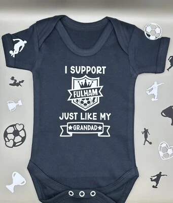 Fulham FC Personalised Novelty Baby Football Vest Babygrow Bodysuit FREE P&P