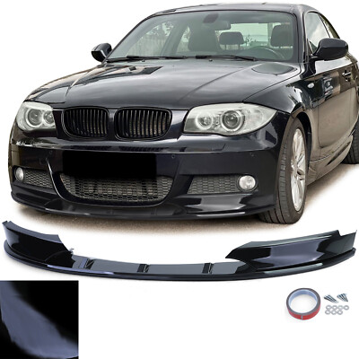 Frontspoiler SCHWARZ GLANZ Spoiler Lippe für BMW 1er E82 E88 2011-13 mit M-Paket