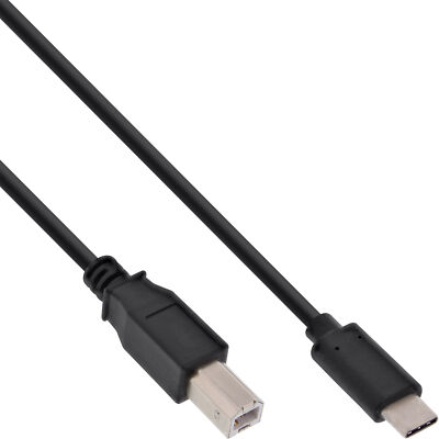 InLine  USB 2.0 Kabel Typ C  Stecker an B Stecker schwarz 50cm