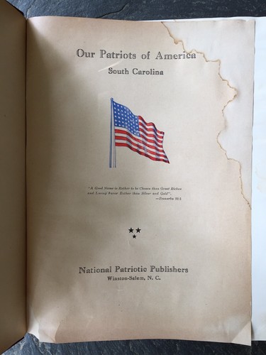 OUR PATRIOTS OF AMERICA WORLD WAR II, SOUTH CAROLINA WWII HISTORY BOOK, VINTAGE - Picture 2 of 7