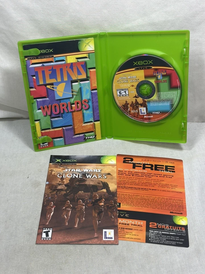 Star Wars: The Clone Wars/Tetris Worlds (Microsoft Xbox, 2001) Complete & Tested - Image 3 of 4