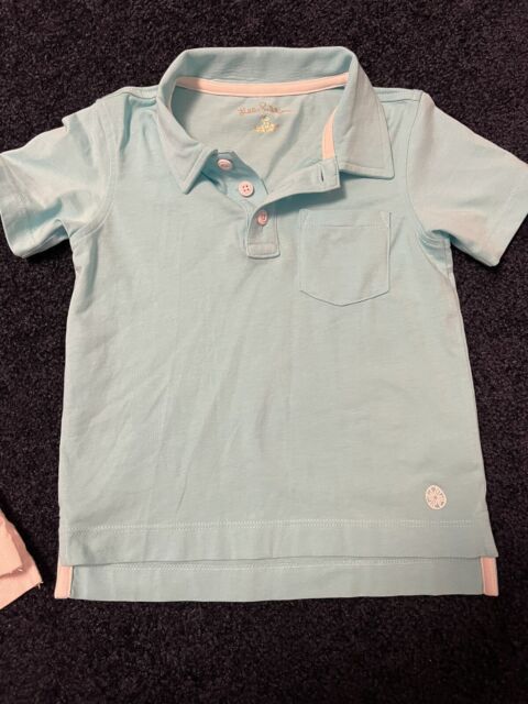 Boys Lilly Pulitzer Aqua Short Sleeve Polo Shirt Top Size XSmall
