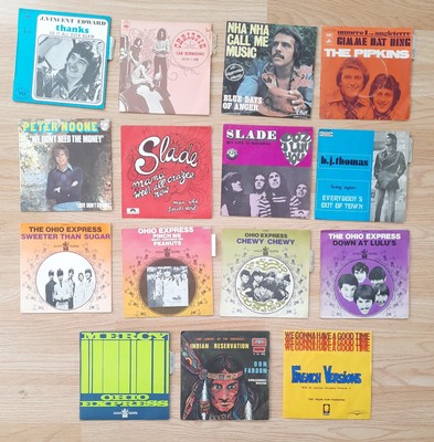 lot 15 vinyles 45 tours - rock / pop-rock / psychedelic-rock - fr 70''