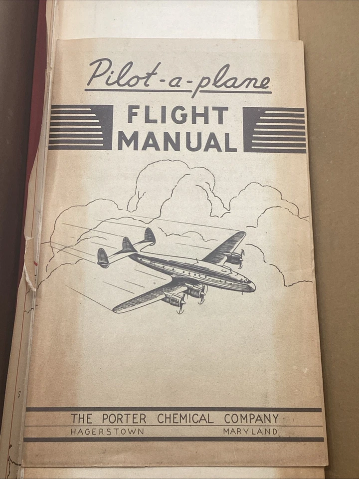 PILOT-A-PLANE vintage de 1940 de Ripley Toy Co.-con instrucciones-caja original Foto 4 de 4