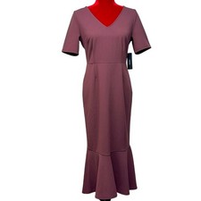 Lulus purple short sleeve Maxi dress sz Large v-neck low- high mermaid dress NWT
