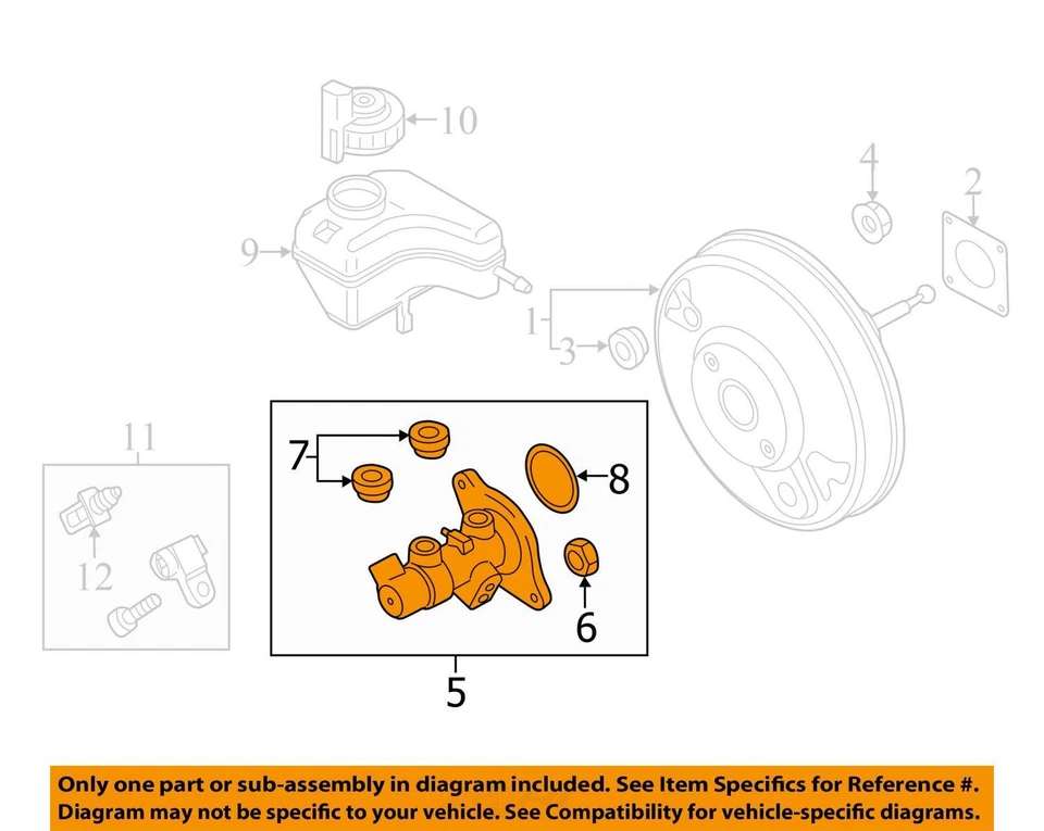 Volkswagen Passat 2014 cilindro maestro de freno usado 1,8 L ABS 113 k millas Foto 3 de 4