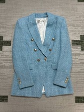 Zara Jacket Womens Small Blue Knit Sports Coa...