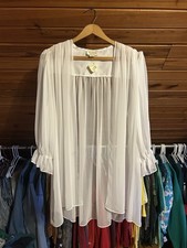 Vintage Victoria  s Secret Sheer Pleated Lingerie Robe NOS Ivory Size S