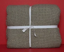 Pottery Barn Waffle Weave Blanket, King/Cal.King 108"W X 98"L Color Mocha New