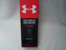 NEW MENS UNDER ARMOUR COLDGEAR ACTIVE BASELAYER BLACK LEGGINGS SIZE XL