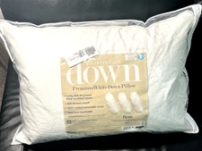 Charter Club WHITE Down Firm Density Pillow, US Standard/Queen