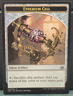 Etherium Cell 003/004 Aether Revolt Card Game Near Mint TCG MTG Artifact Token