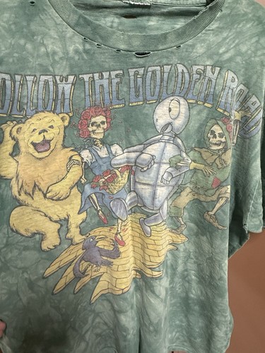 Vintage 1994 Grateful Dead Shirt Follow Golden Road Fall Tour Liquid Blue Large - Bild 2 von 17