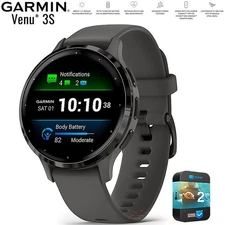 Garmin Venu 3S Fitness GPS Smartwatch Slate/Black (41mm) Refurb. + 2 Yr Warranty