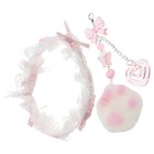 Plush Bowknot Charm Lace Snap Strap For Mechanical Keyboard Decoration