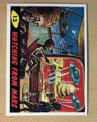 Mars Attacks 1994 Topps DELUXE Reissue Card #13,  Watching From Mars 