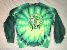 Rick and Morty Men s Large Adult Swim Tie Dye Graphic Sweatshirt Unisex