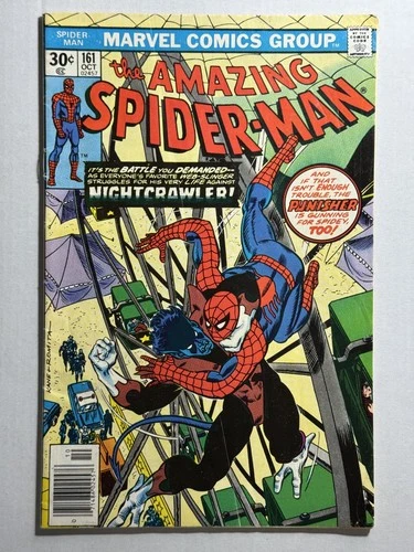 AMAZING SPIDER-MAN Marvel Comic # 161 Oct 1976 Nightcrawler Punisher FN+
