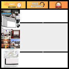 Foldable Projector Screen 16:9, No Crease Home Theater, 60"-150" Sizes Available