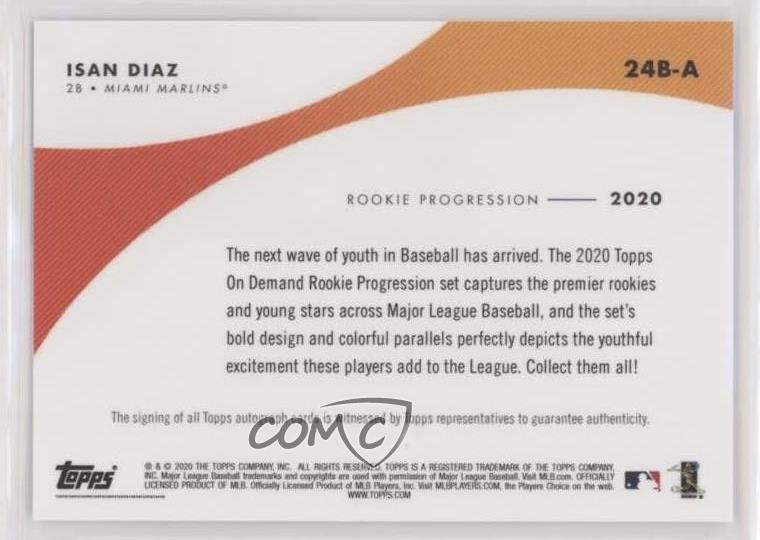 2020 Topps On Demand Rookie Progression Blue 21/49 Isan Diaz #24B-A Auto RC ni4