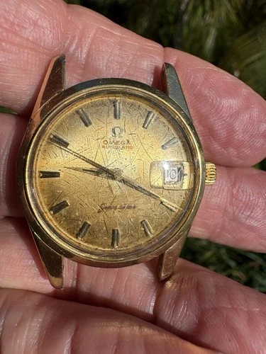 Omega Seamaster Auto, Date ,Gold  Capped 34mm,gold Dial Watch Runs,562,24j