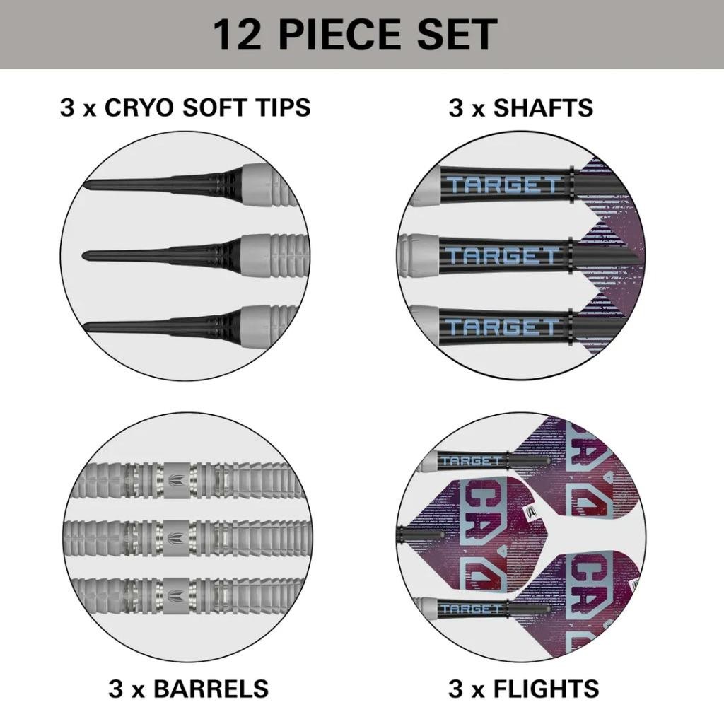 TARGET CRYO 12 21 GRAM 90% TUNGSTEN SOFT TIP DARTS 210543 | eBay