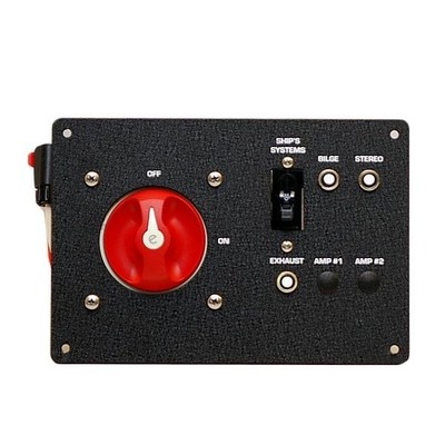 Wellcraft Boat Battery Breaker Panel 025-4008 | 8 3/4 x 6 Inch Black