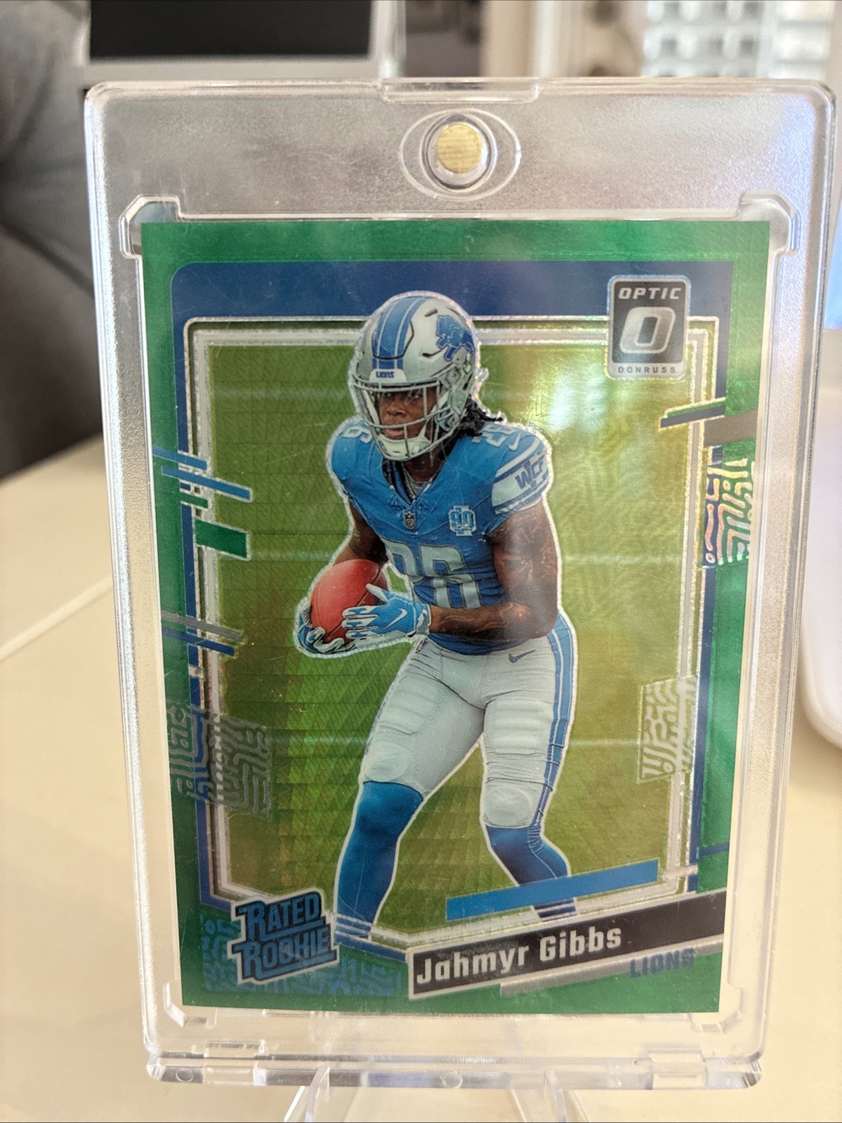 2023 Panini Donruss Optic Rated Rookie Jahmyr Gibbs #236 Green Hyper Prizm (RC)