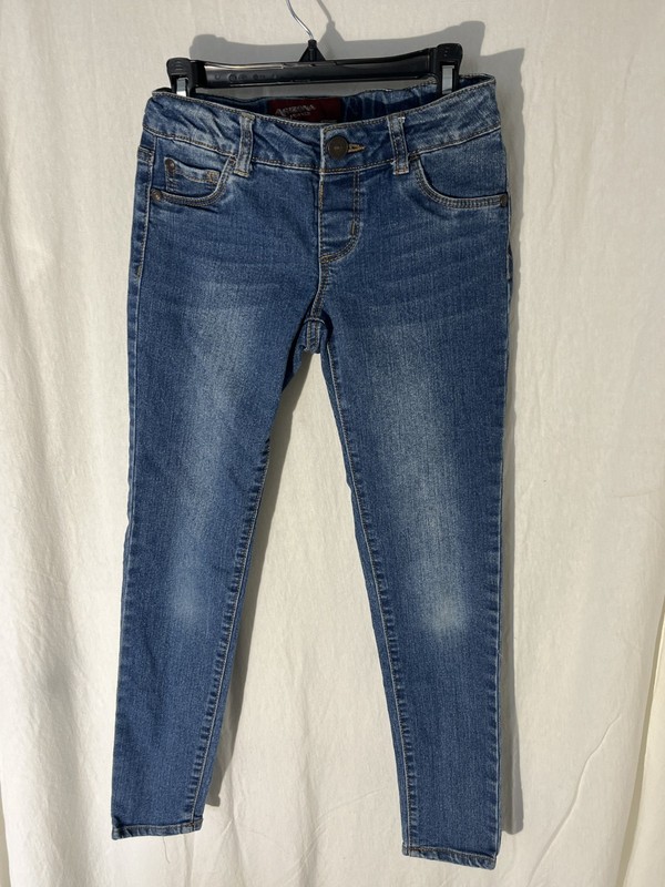 arizona jean co girls size 10 reg adjustible waist blue jeggings