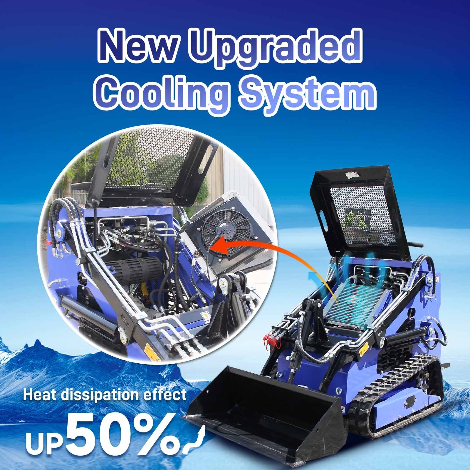 22HP Mini Skid Steer Loader Upgraded 2-Cylinder Gas Engine with 3 Attachments