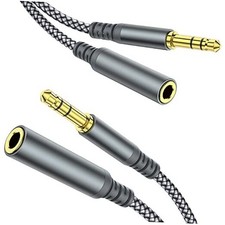 MCSPER Headphone Extension Cable, 2-Pack, 6.6ft Hi-Fi  3.5mm 6.6FT Grey