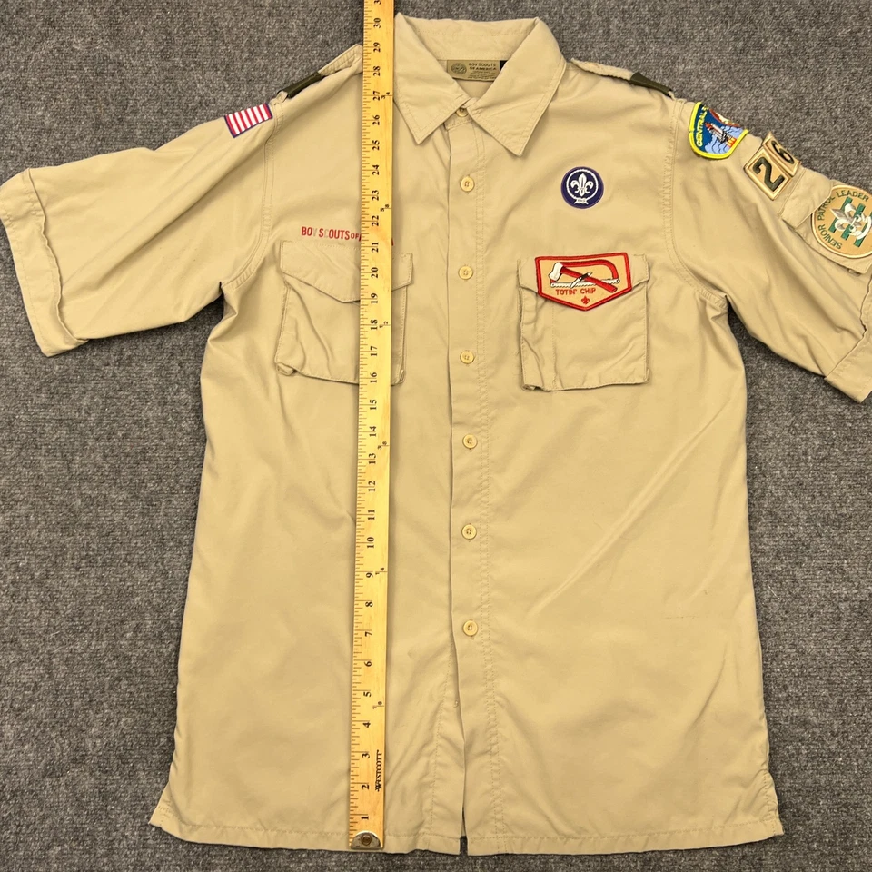 Boy Scouts of America Uniform Shirt Adult Small Button Up Pockets Collared - Image 3 of 4