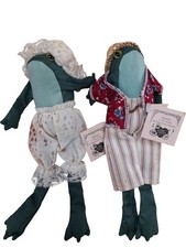 Ozark Mountain Crafts Handmade Frog Ornament Set Baby Tadpole Boy Girl