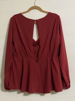 Torrid Women Red Formal Flowy Long sleeve Zipper in back Size 1 Plus Size  brand | eBay