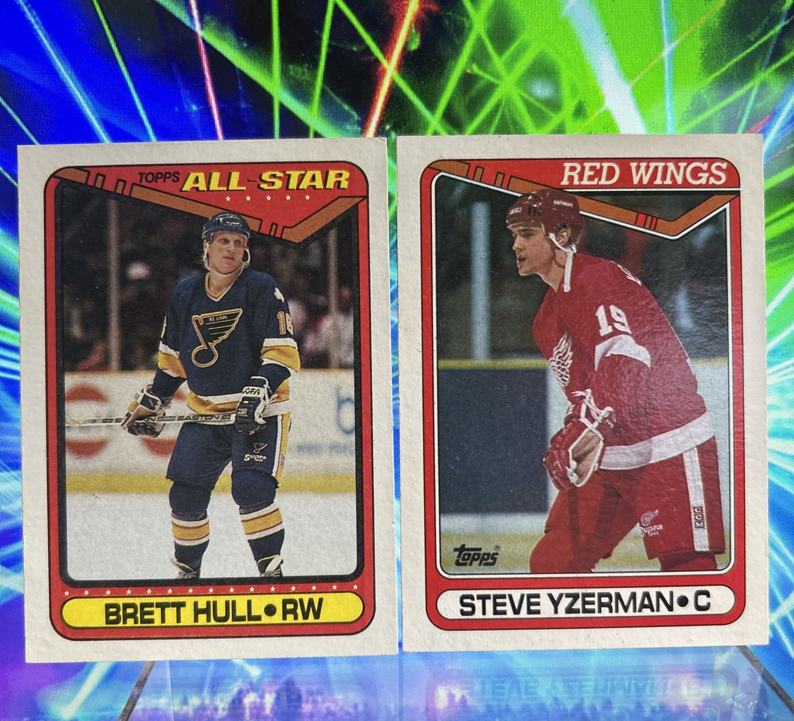 1990-91 Topps hockey lot Brett Hull All-Star #195  Steve Yzerman #222