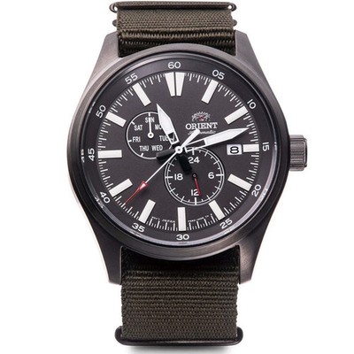 ORIENT Sports RN-AK0403N Mechanical Automatic Watch Gray Green Nylon Band 42.4mm