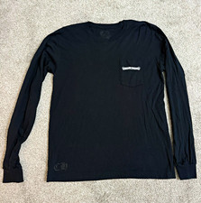 Chrome Hearts Black Long Sleeve Crew Neck Pocket Logo Graphic Tee Men s L