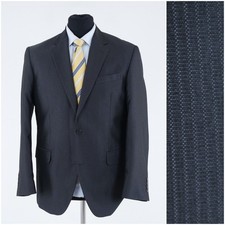 Mens Dark Grey Blazer 42S UK Size CANDA Check Sport Coat Jacket