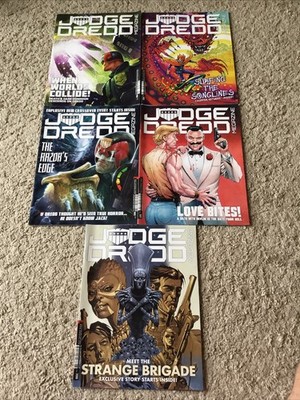 5 X 2000ad Megazine Graphic Novels Judge Dredd Very Good Condition #394-398