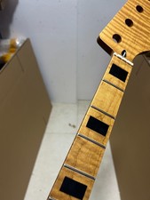 AAA 4 string 21 Frets Roasted Flame Maple BASS guitar neck Maple Inlay Nut:38mm