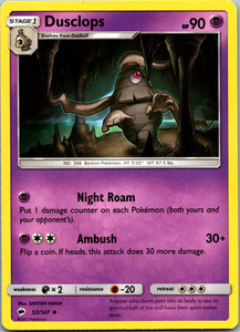 Dusclops 52/147 Burning Shadows Uncommon